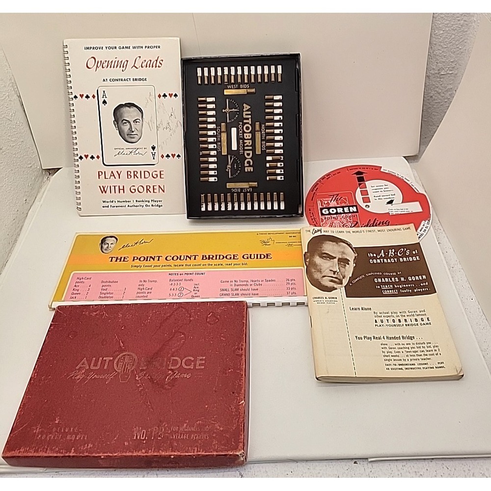 1957 Auto Bridge Autobridge Card Game Vintage Deluxe Pocket Model Goren Bidding